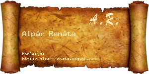 Alpár Renáta névjegykártya